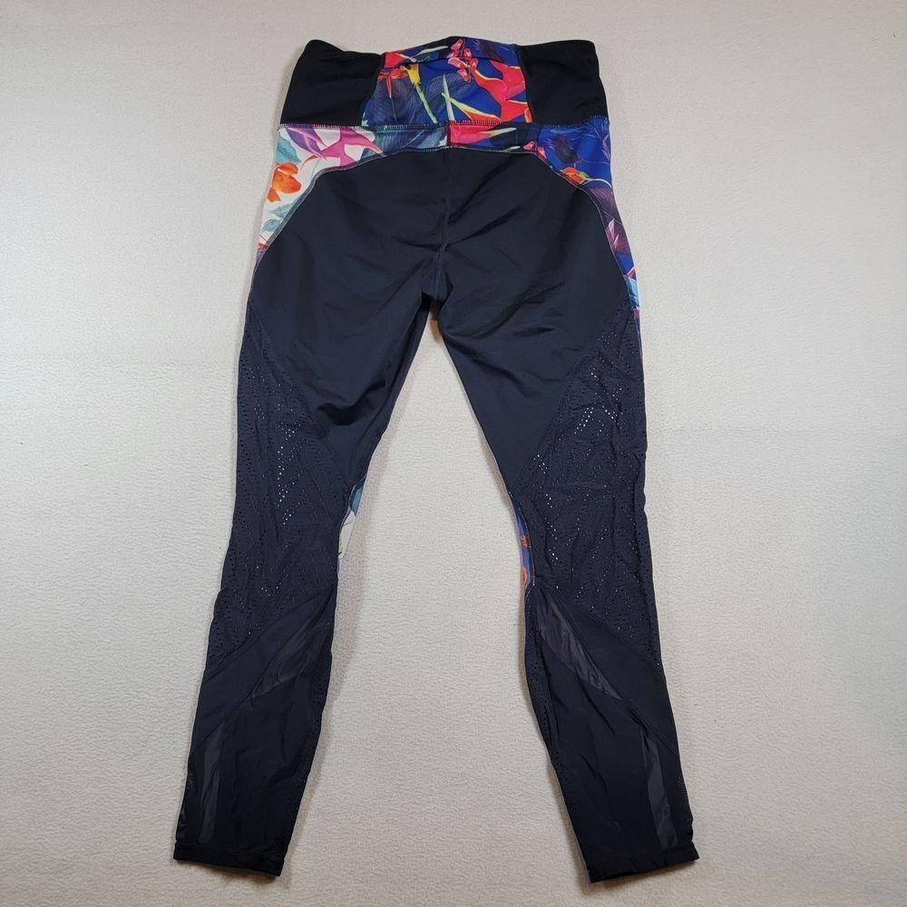 Athleta Precision High Rise 7/8 Leggings Sz Medium Tropical Multicolor Workout - Picture 2 of 10